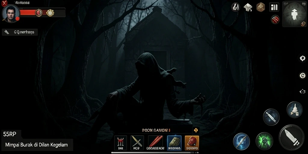 Menampilkan gameplay menyeramkan di dunia kegelapan 55RP.