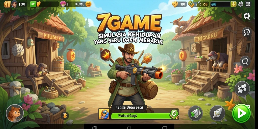 Tampilan gameplay 7GAME yang menarik dengan interaksi sosial yang menyenangkan.