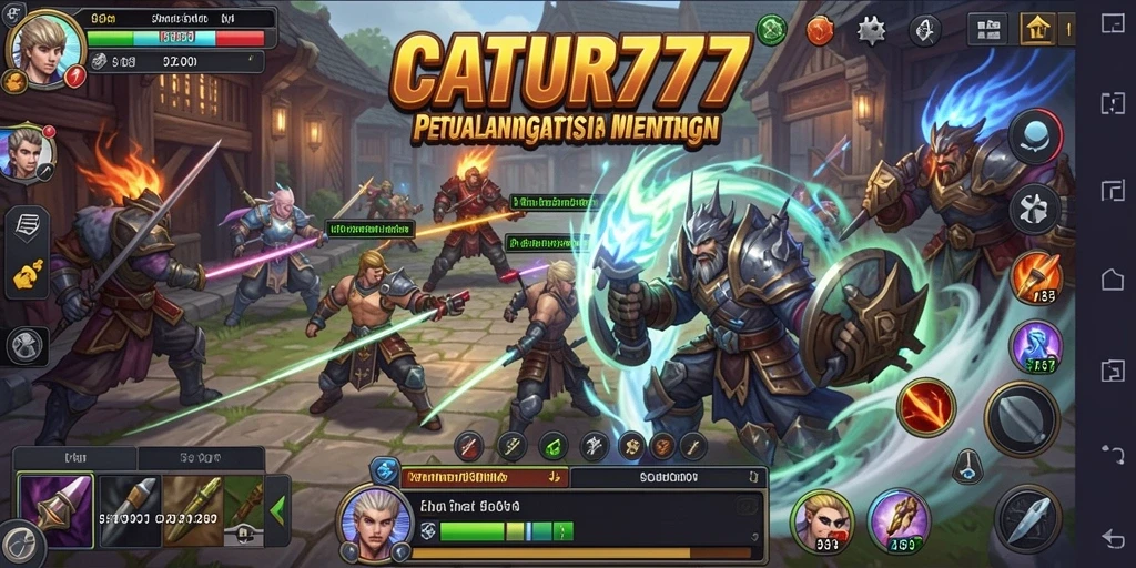Screenshot gameplay CATUR777 yang menunjukkan petualangan strategis.