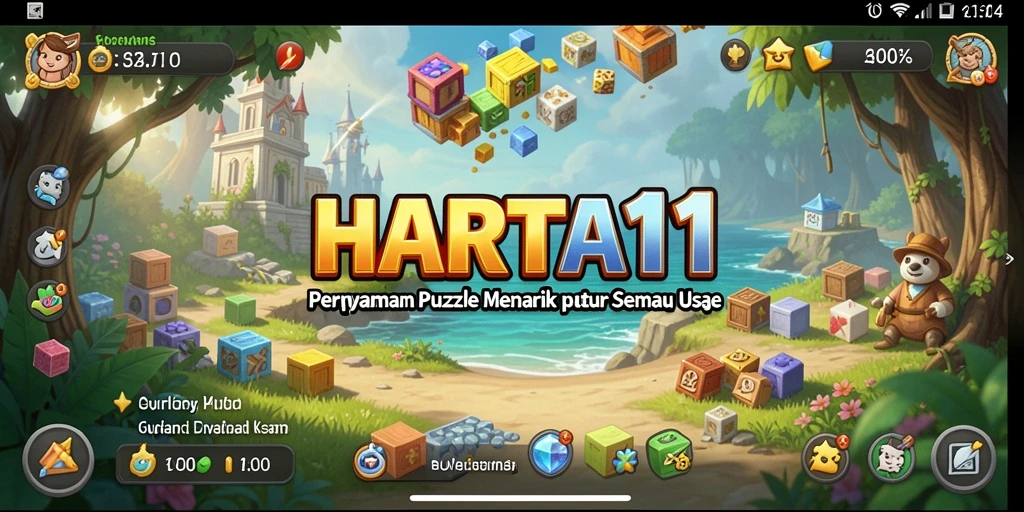 Screenshot HARTA11 menampilkan gameplay seru dalam menyelesaikan puzzle.