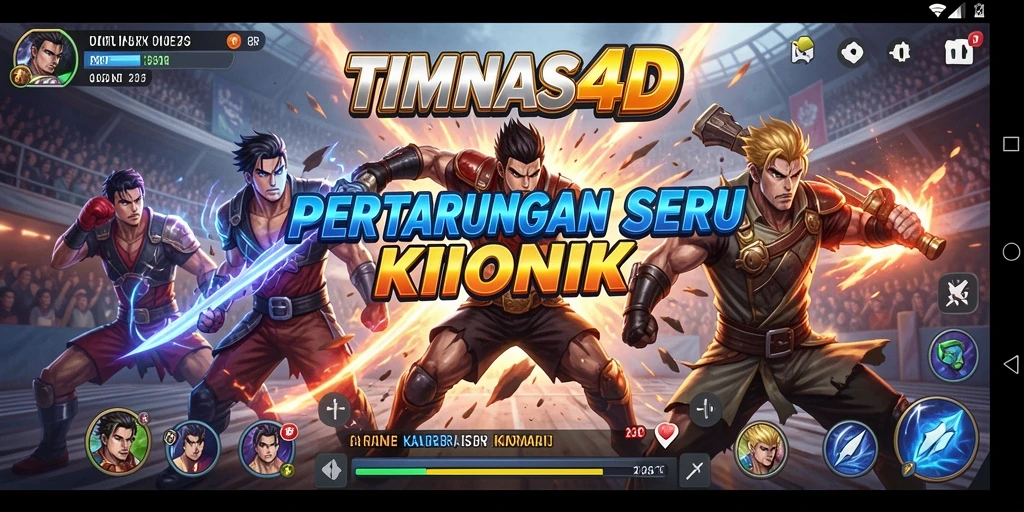 Tampilan aksi seru dalam TIMNAS4D di arena pertarungan.